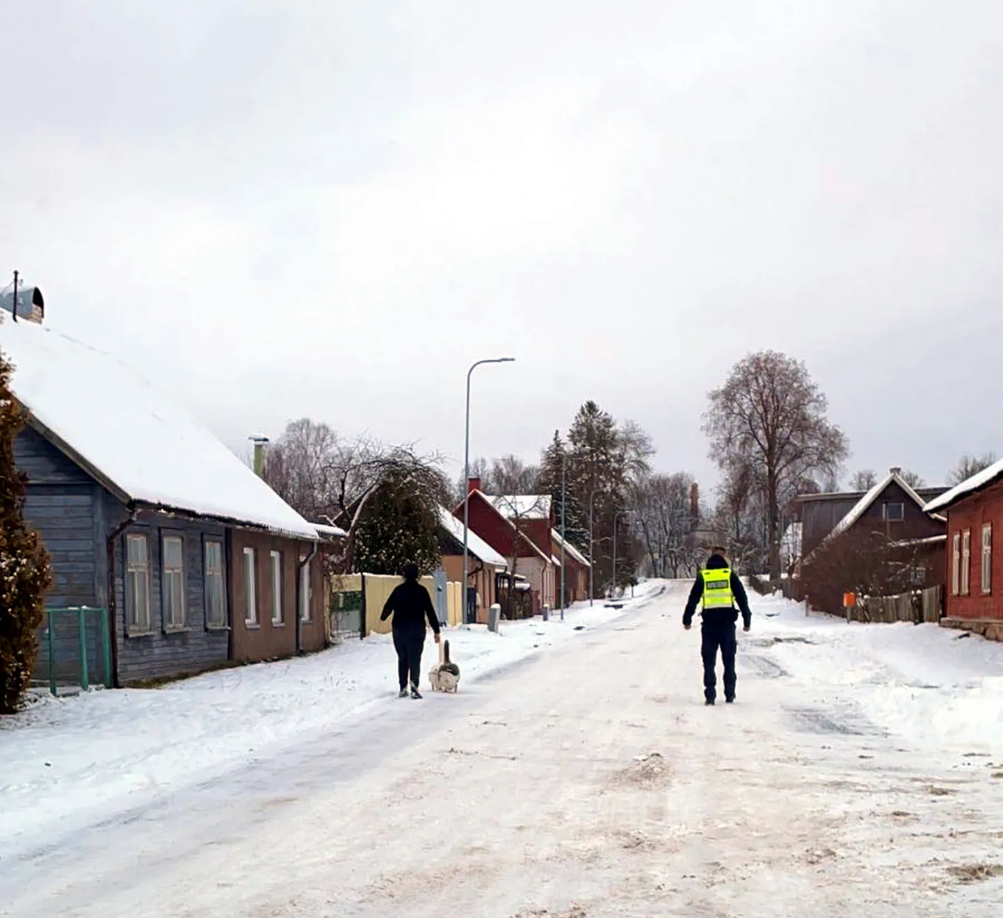 Valgas panid haned maja õuelt jooksu.