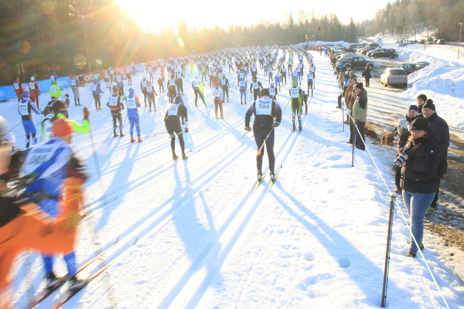 Selline nägi välja 46. Tartu maratoni start 2019. aasta veebruaris.