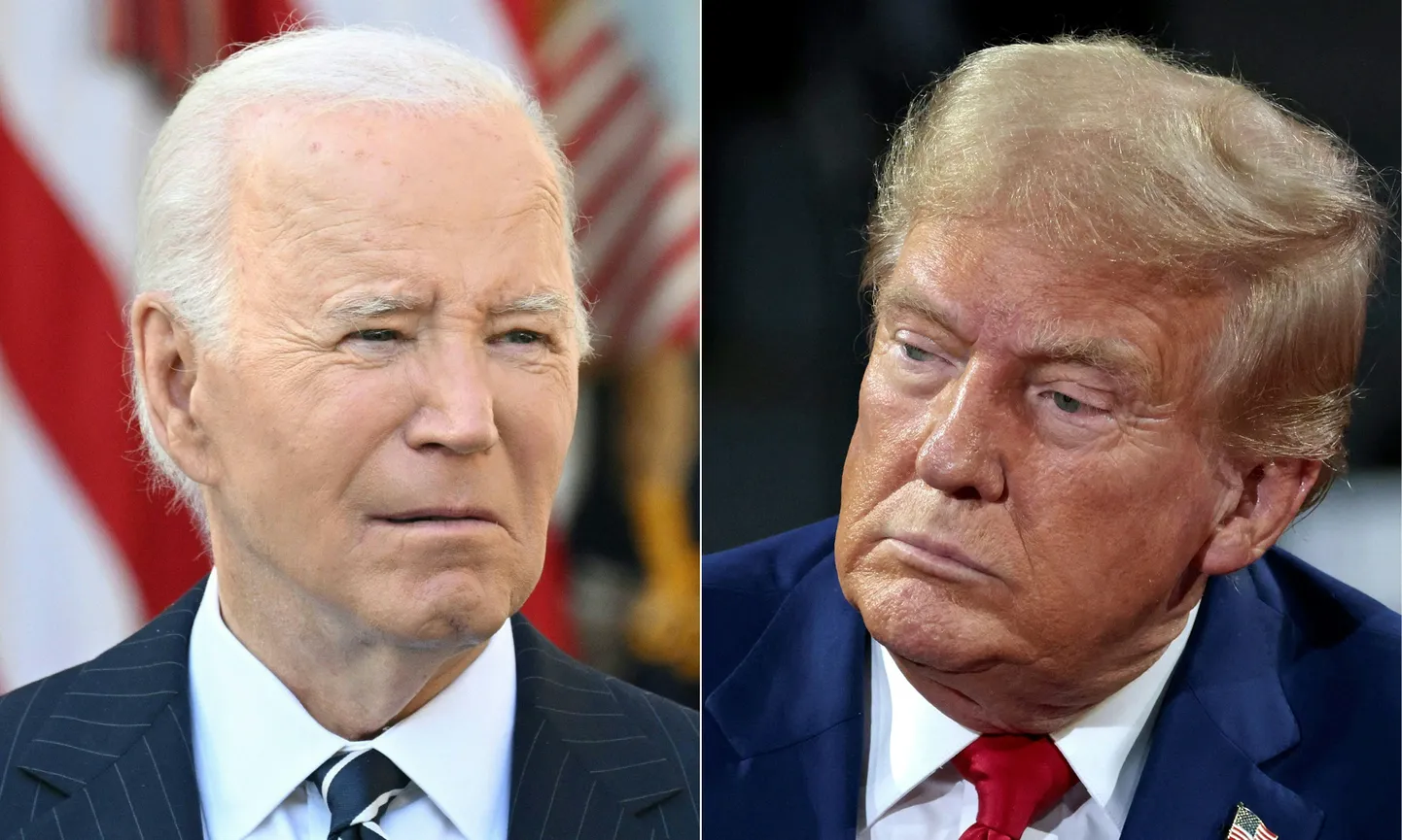 Praegune USA president Joe Biden (vasakul) ja äsja valimised võitnud ning peagi presidendiks saav Donald Trump (paremal).