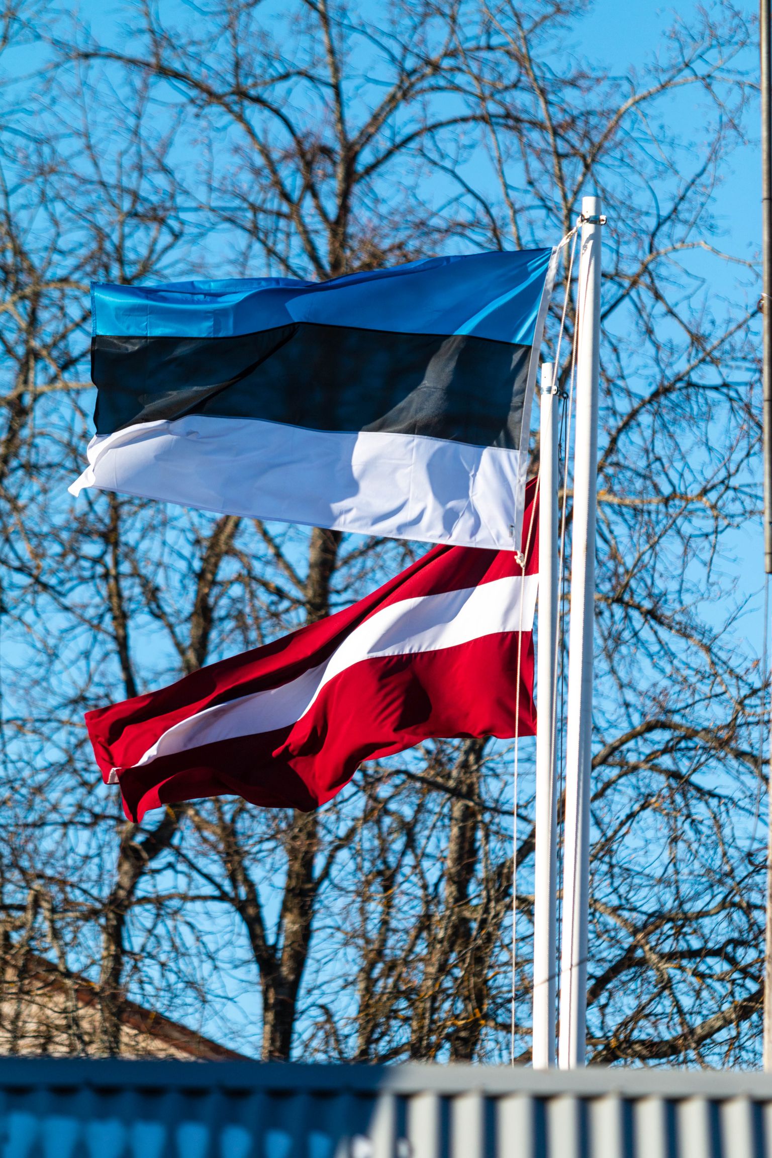 Läti ja Eesti lipp.