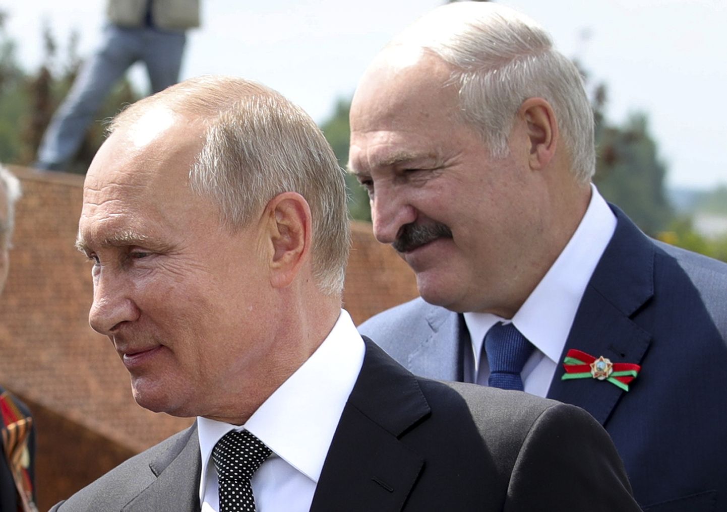 Krievijas prezidents Vladimirs Putins un Baltkrievijas prezidents Aleksandrs Lukašenko.
