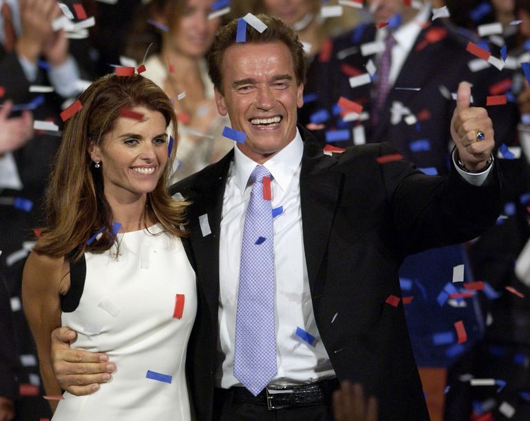 Arnold Schwarzenegger ja ta naine Maria Shriver 2003, kui Schwarzenegger sai California kuberneriks