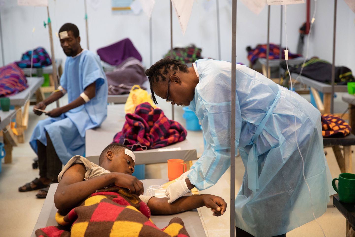 Koolerapatsiendid Sambia pealinnas Lusakas asuvas haiglas 19. jaanuaril 2024. a.