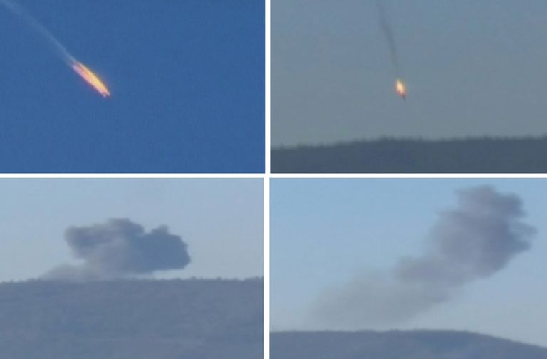 Turcijas gaisa spēki Sīrijas robežas tuvumā 24. novembrī notrieca Krievijas kara lidmašīnu «Su-24»