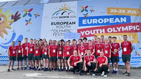 Agresorvalsts sportisti savās krāsās piedalās Eiropas Jaunatnes vasaras olimpiskajā festivālā