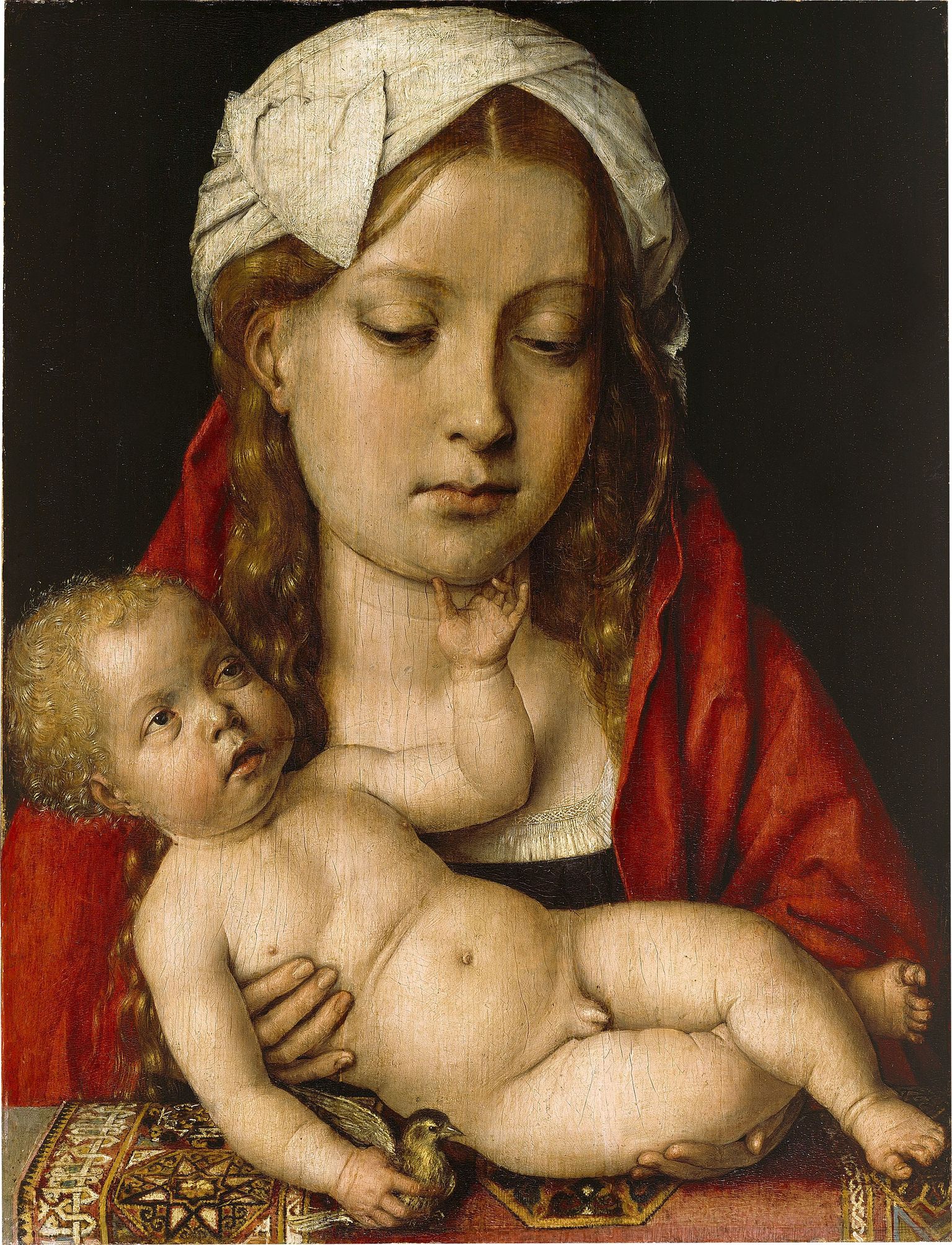Michel Sittow (u 1469–1525). Madonna lapsega. U 1515–1518. Õli, puit. 33,1 × 25,6. Berliini Maaligalerii, Kaiser Friedrich Museumsverein omand
