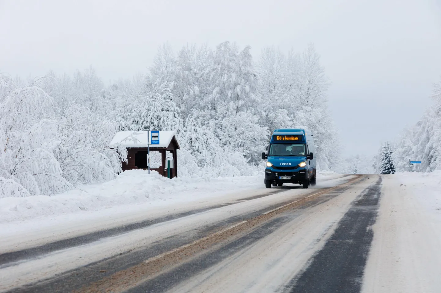 Busside liiklemist takistavad praegusel ajal nii paks lumi kui teedele kukkunud või sinna osaliselt ette vajunud puud.
