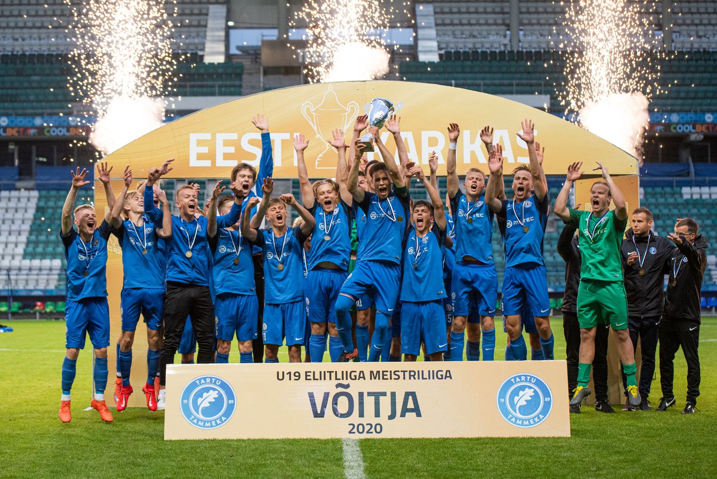 Tartu Tammeka võitis U19 Eliitliiga Meistriliiga ning loodab pääseda UEFA noorteliiga mängudele.