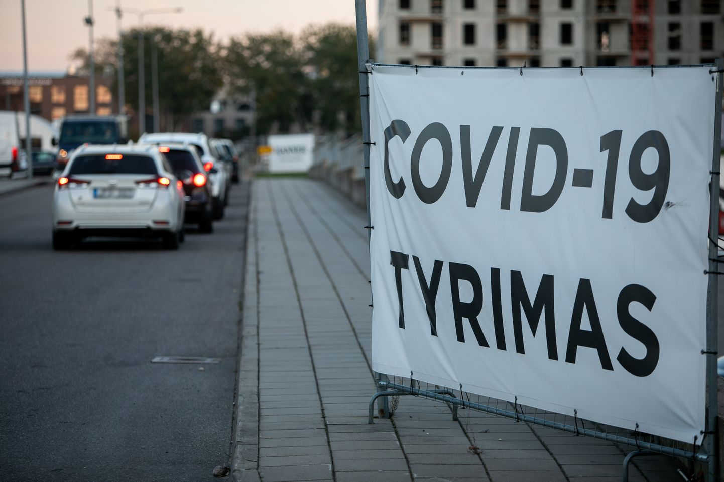 Mobiilne Covid-19 testimise punkt Vilniuses.