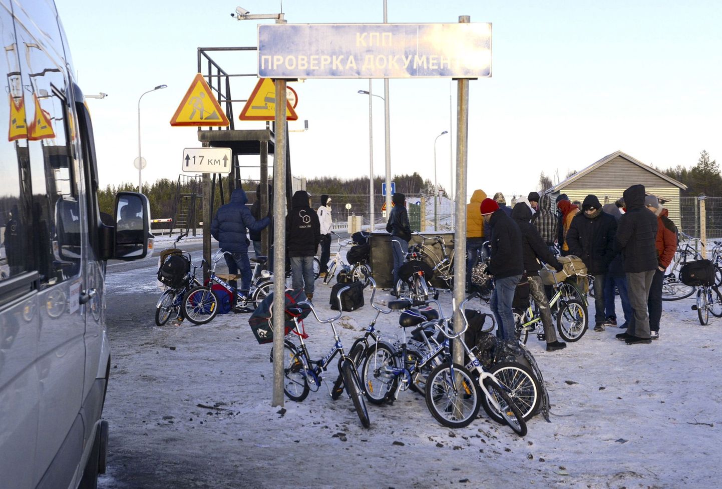 Põgenikud Vene-Norra piiril Murmanski oblastis.