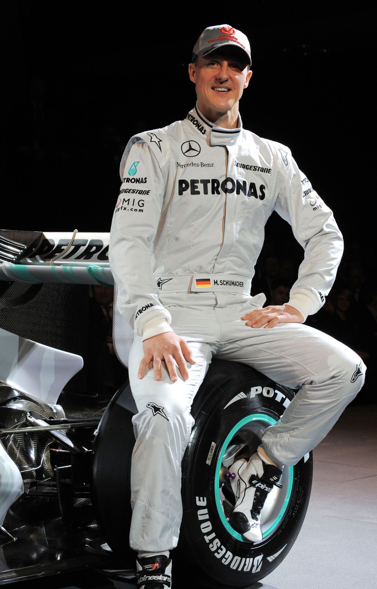 Michael Schumacher Mercedes GP esitlusel.