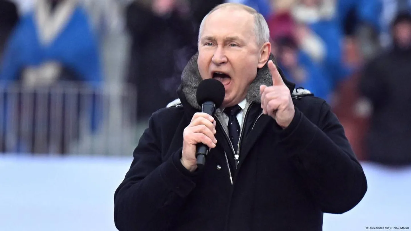 Президент РФ Владимир Путин на концерте в поддержку российской армии (февраль 2023 года)