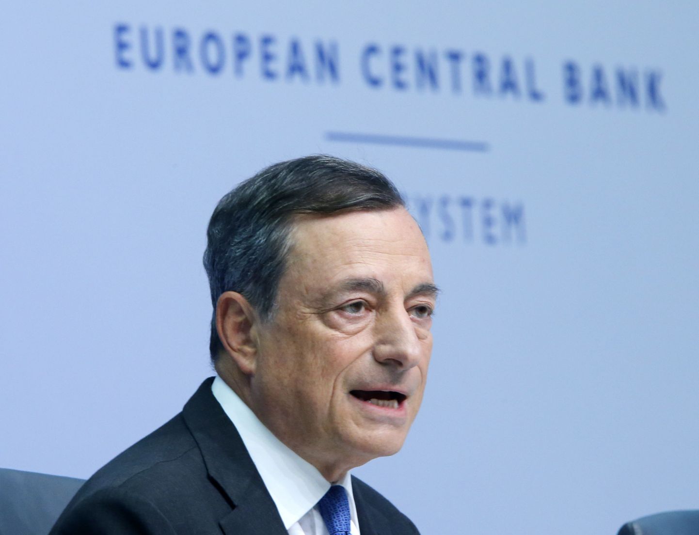 Euroopa Keskpanga president Mario Draghi pressikonverentsil Frankfurdis.