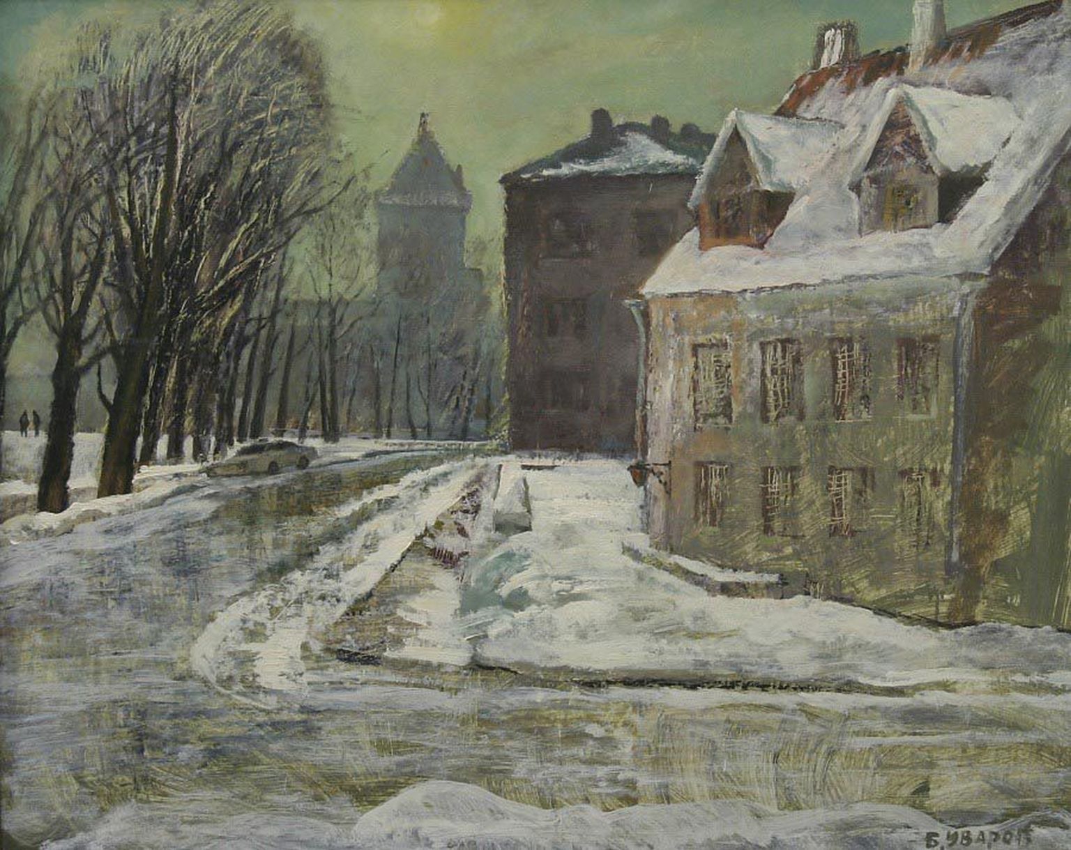Näitusel on teiste Vestervalli ühenduse loodud tööde kõrval eksponeeritud Boris Uvarovi maal «Narva maastik».