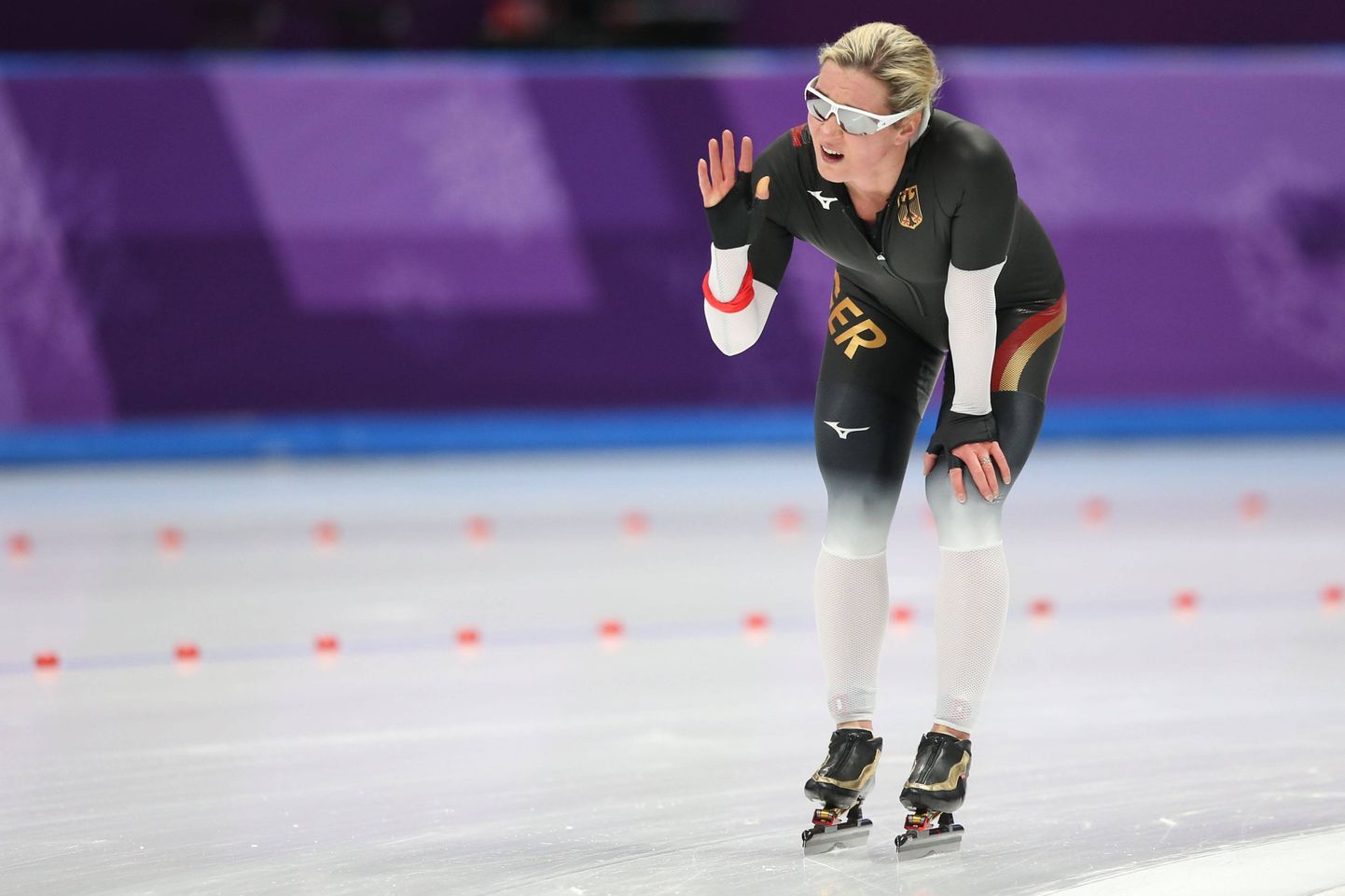 46-aastane Claudia Pechstein Pyeongchangi olümpiamängudel.