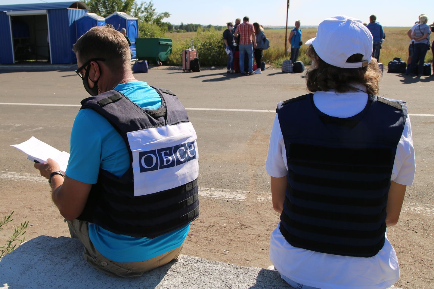 OSCE töötajad Donetski piirkonnas.
