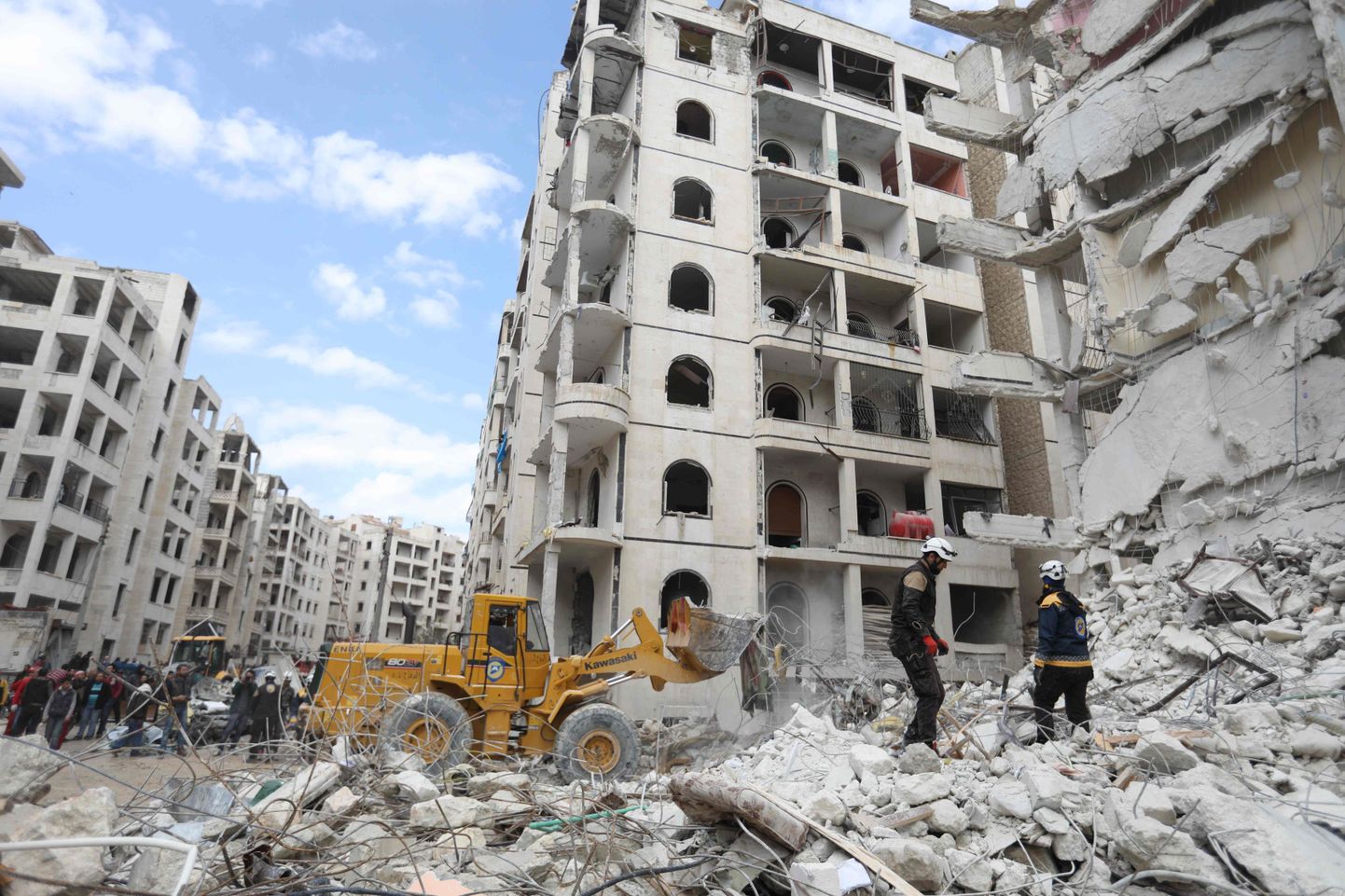 Purustatud hoone Idlibis.