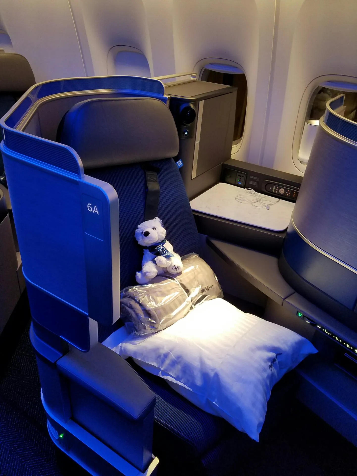 United Airlinesi Polarise äriklassi iste.