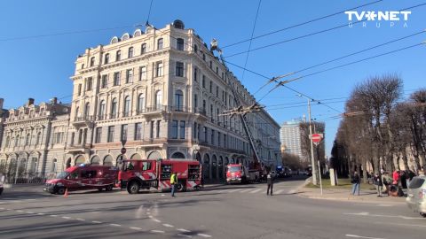 Пожар на улице Бривибас в центре Риги