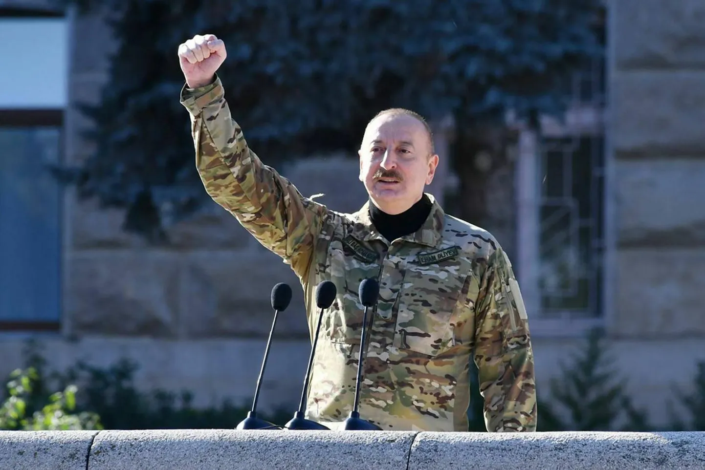 Aserbaidžaani autoritaarne liider Ilham Əliyev Mägi-Karabahhis 8. novembril 2023. aastal.