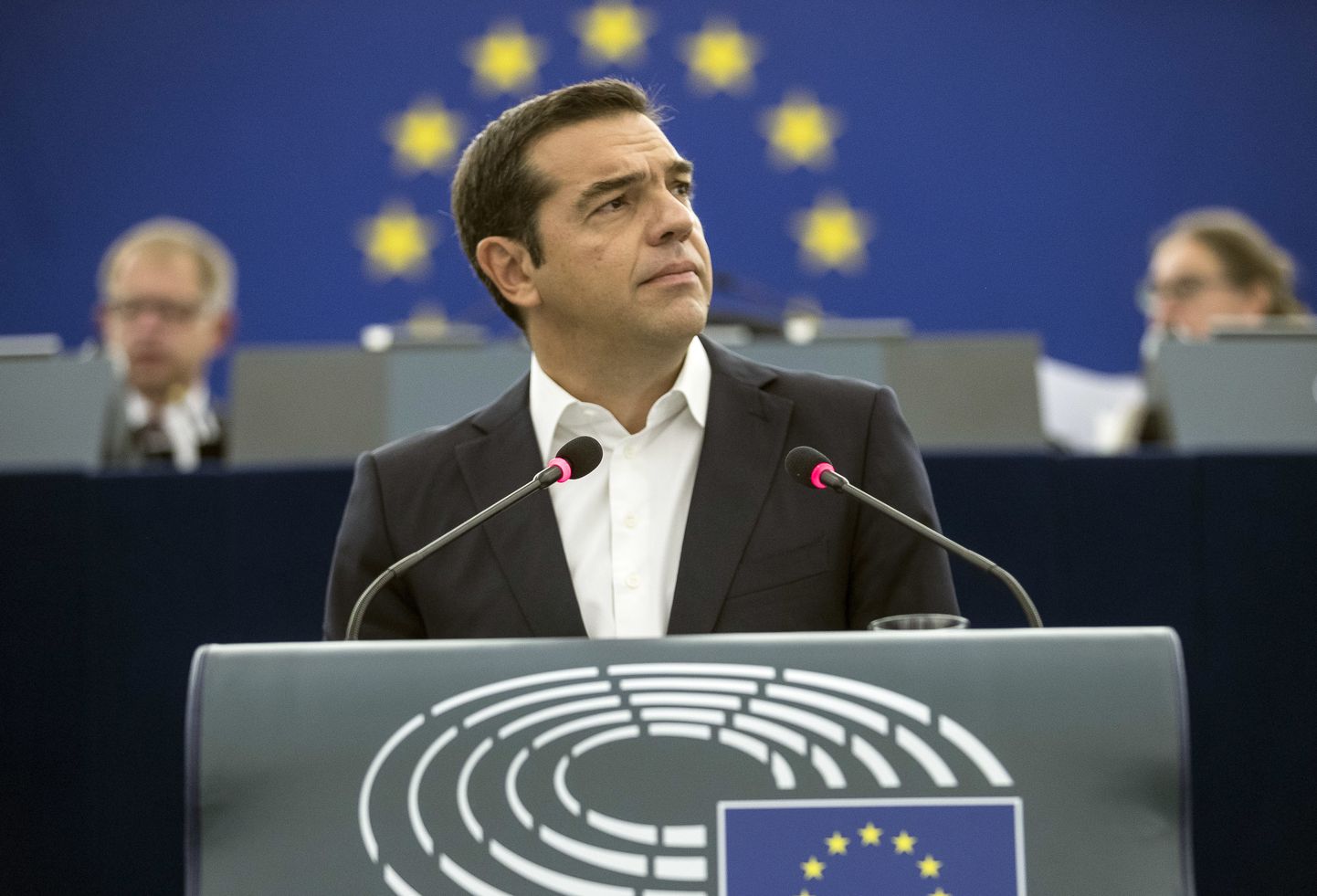 Alexis Tsipras täna europarlamendis.