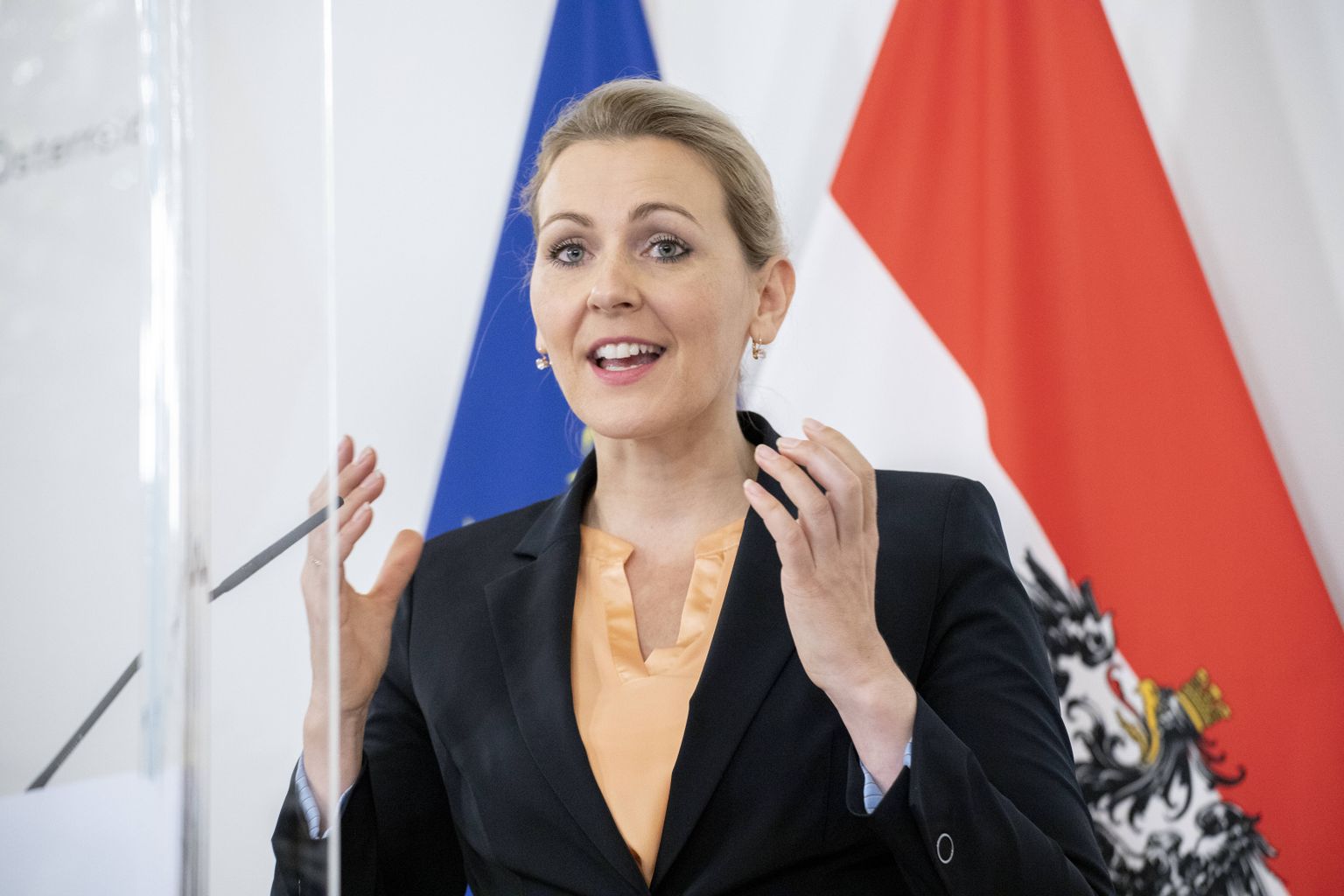 Austria töö-, perekonna- ja noorsoominister Christine Aschbacher Viinis 14. detsember 2020.