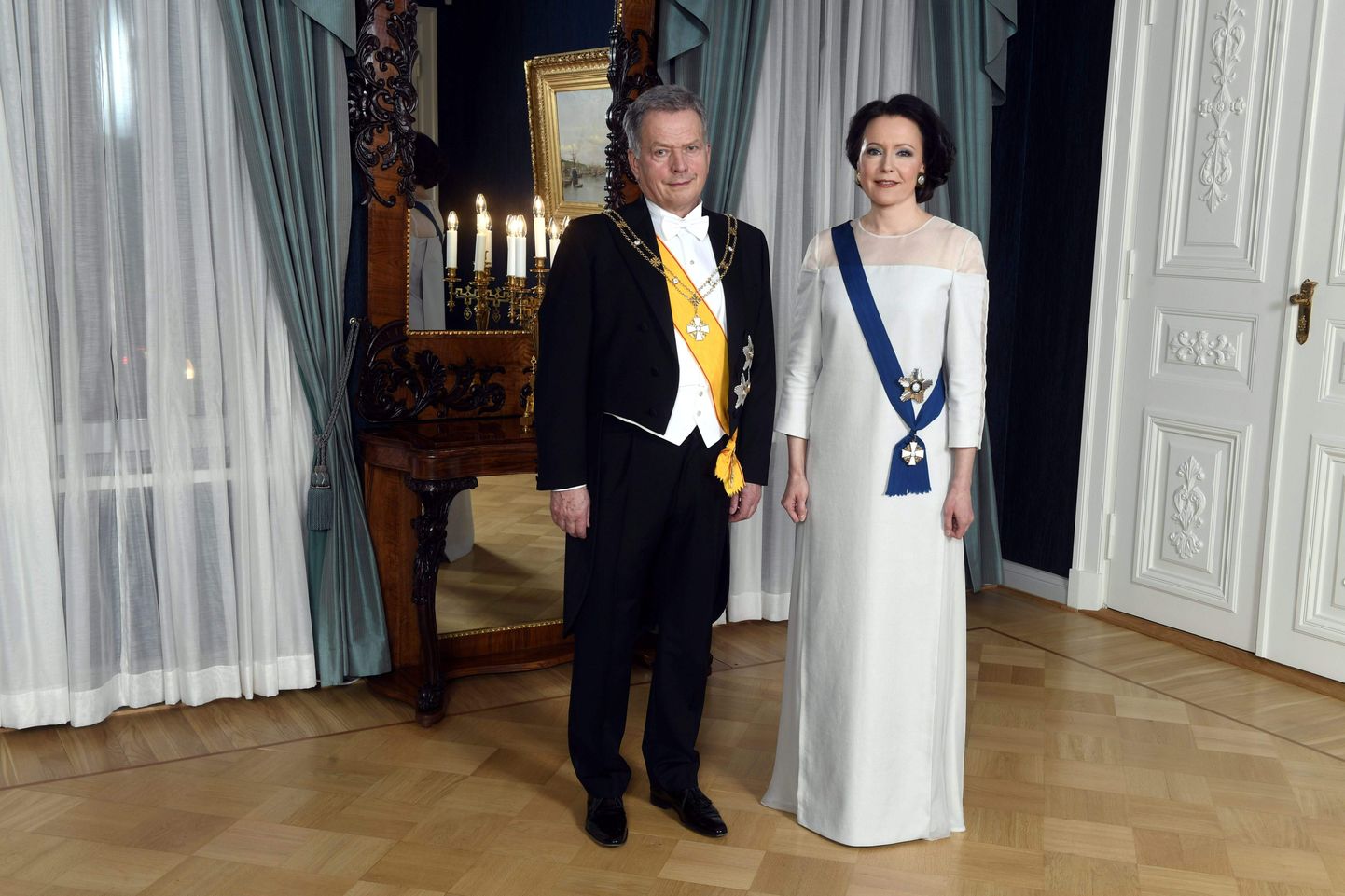 Soome president Sauli Niinistö ja tema abikaasa Jenni Haukio iseseivuspäeva vastuvõtul 2018. aastal.