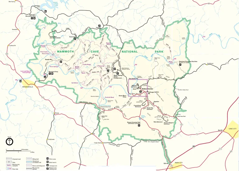Mamuta alas nacionālā parka karte