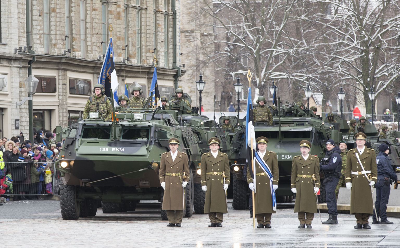 Hetk kaitsejõudude paraadilt 24. veebruaril Tallinnas Vabaduse väljakul.