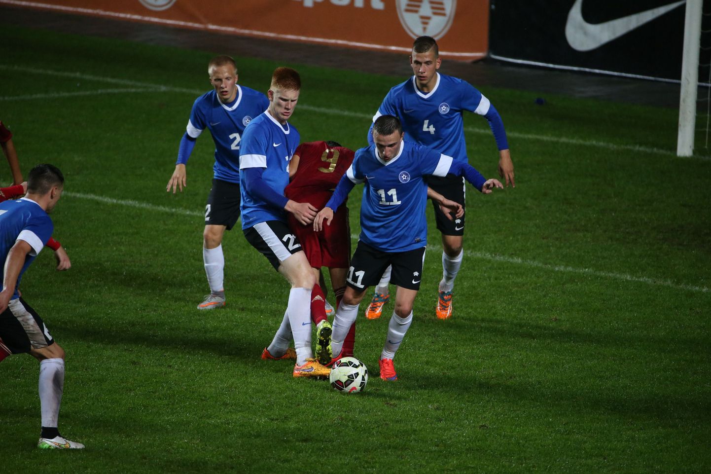 Eesti U21 jalgpallikoondis EM-valikmängus Hispaaniaga.