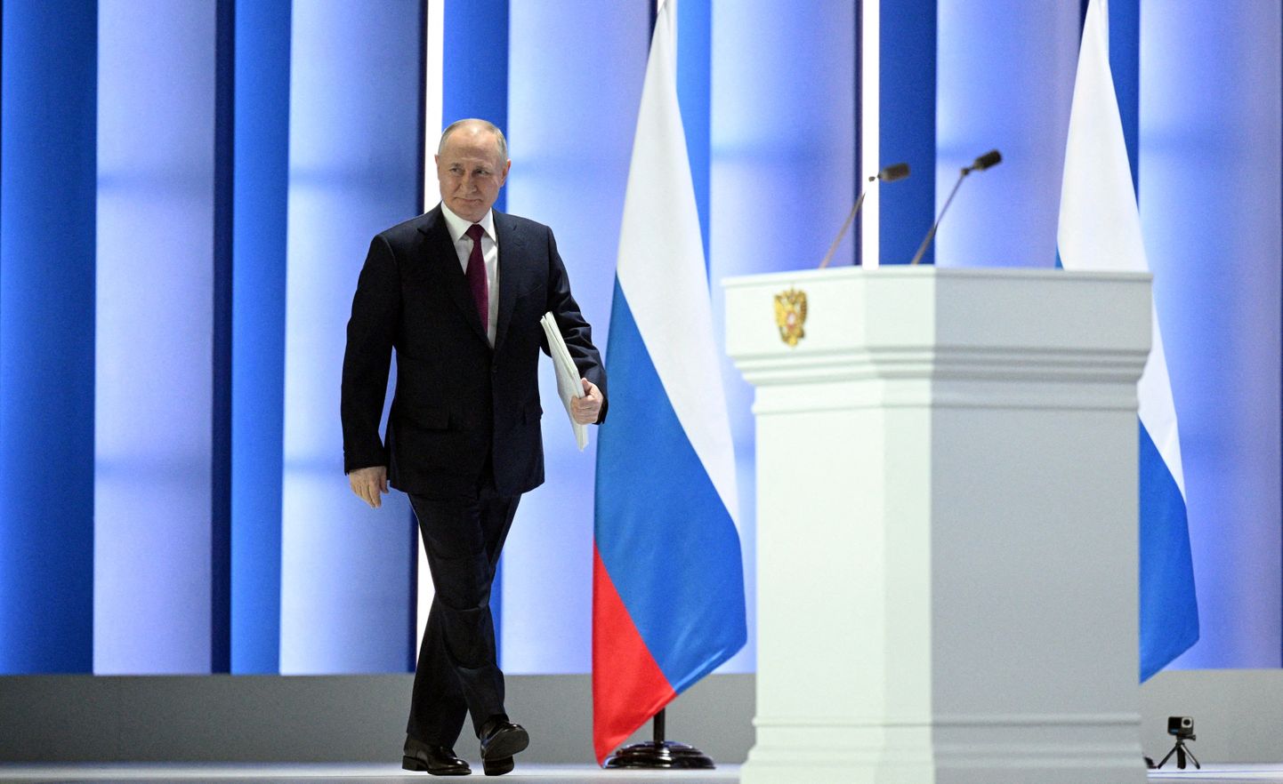 Президент России Владимир Путин перед послание Федеральному собранию.