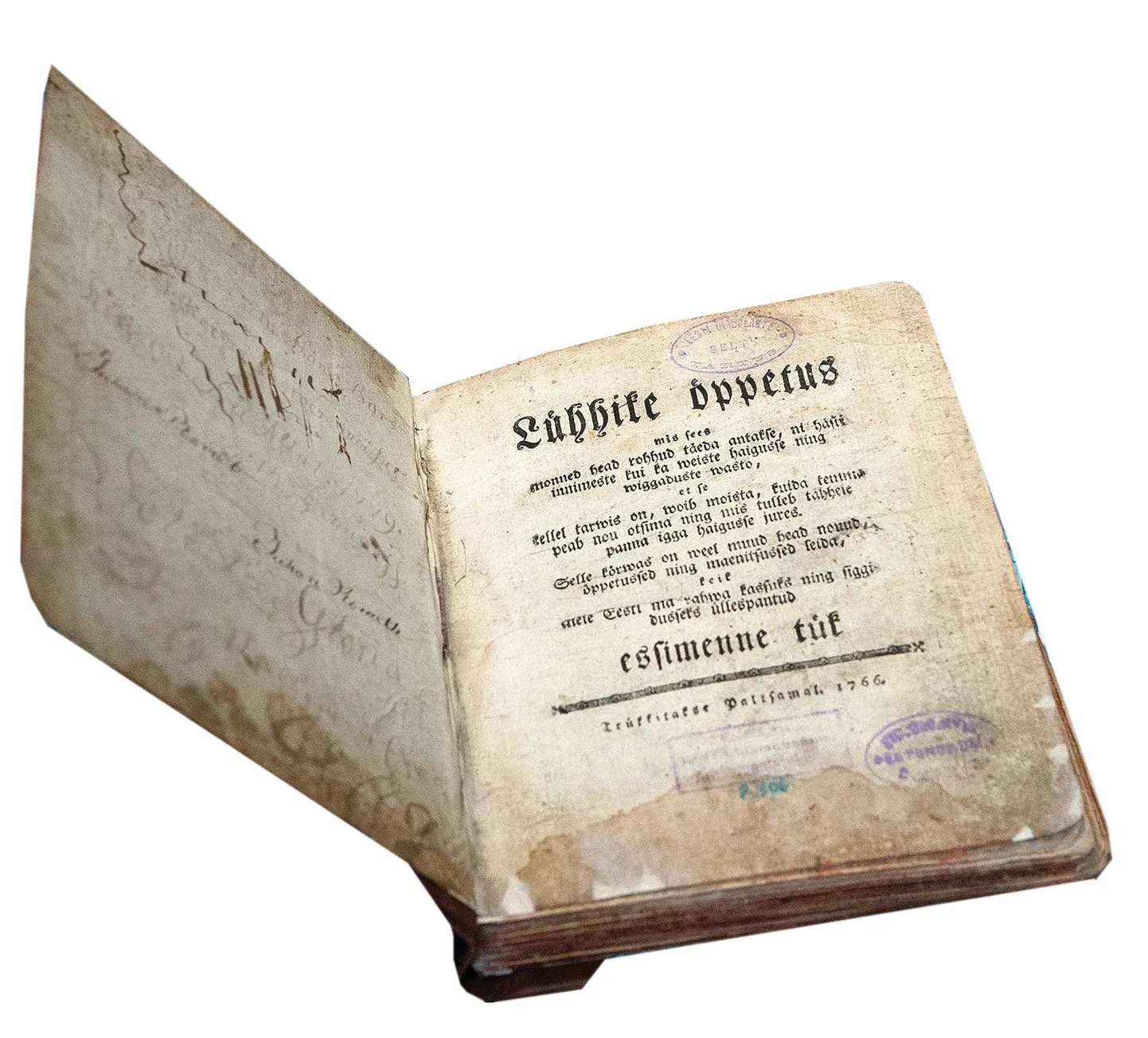 Ajakirja Lühhike öppetus esimese numbri esilehekülg. Lehekülje mõõtmed on 19 x 15 cm. Köidetud ajakirjanumbrid on hoiul Eesti kirjandus­muuseumi arhiivraamatukogus.