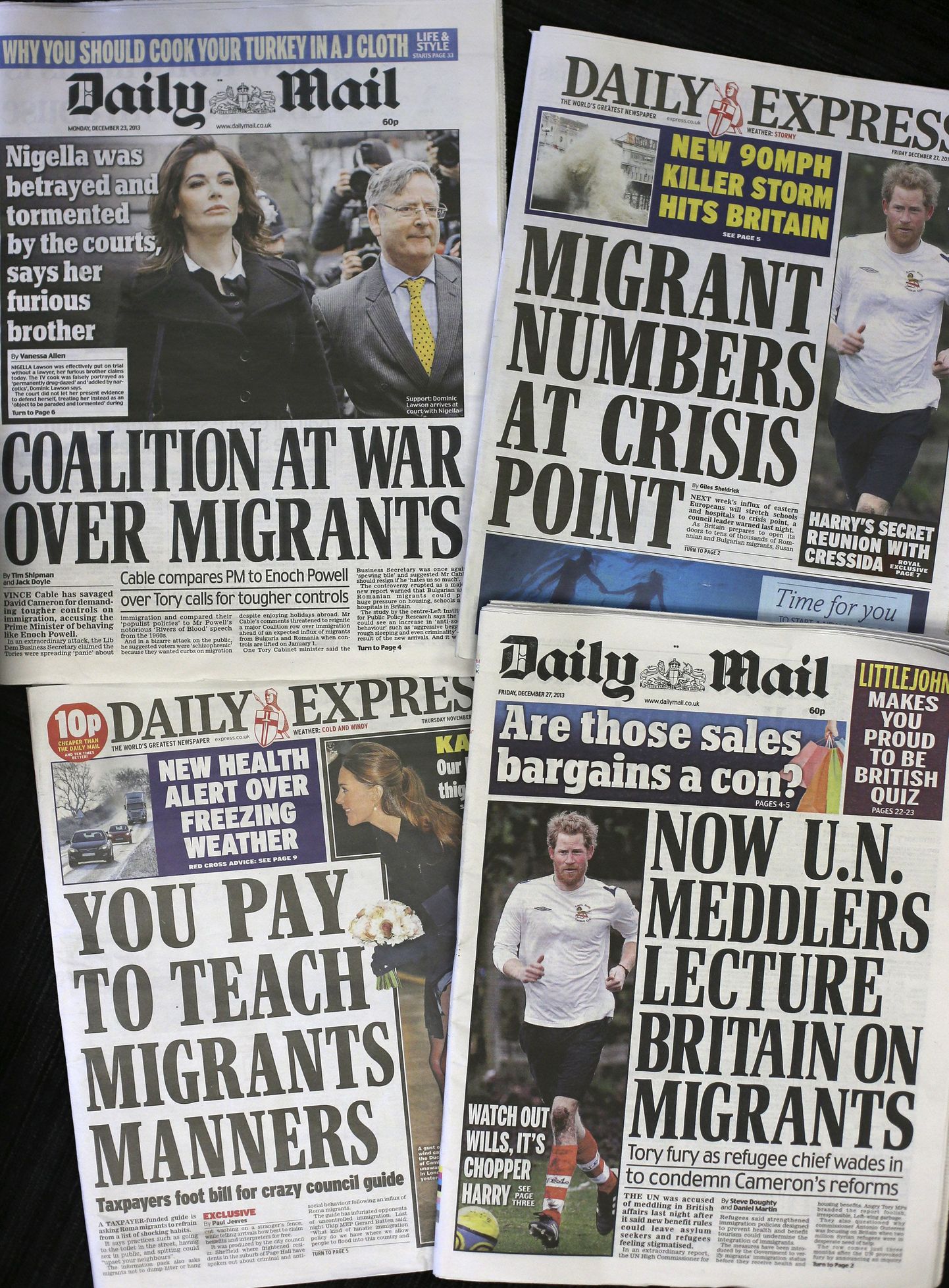 Briti lehtede esiküljed on viimastel aastatel tihti kaetud lugudega immigrantidest.