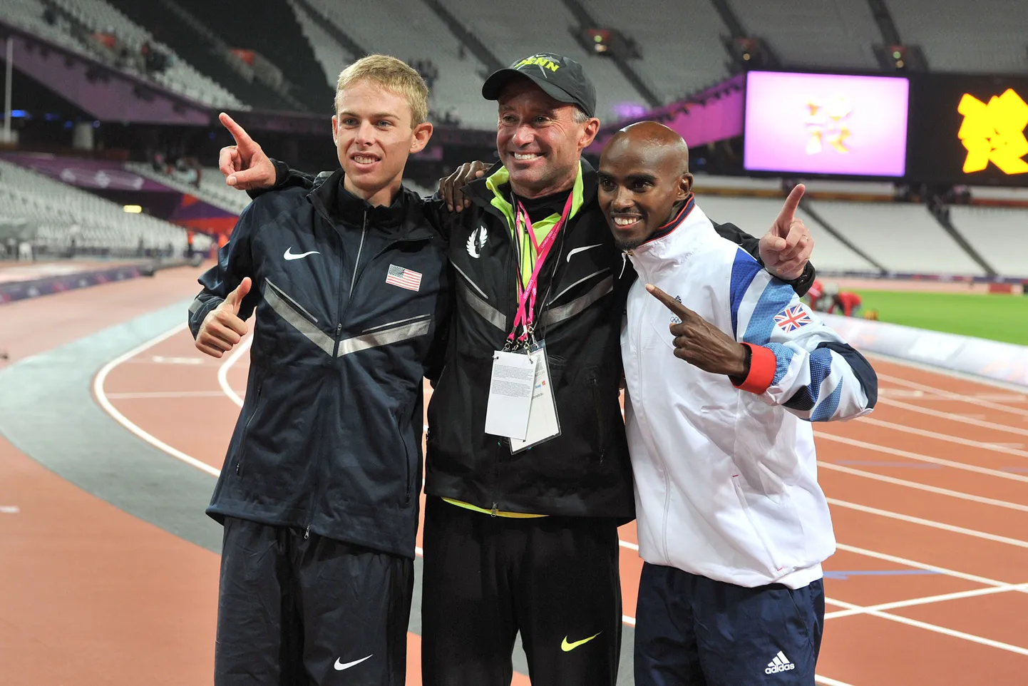 Galen Rupp, Alberto Salazar ja Mo Farah.