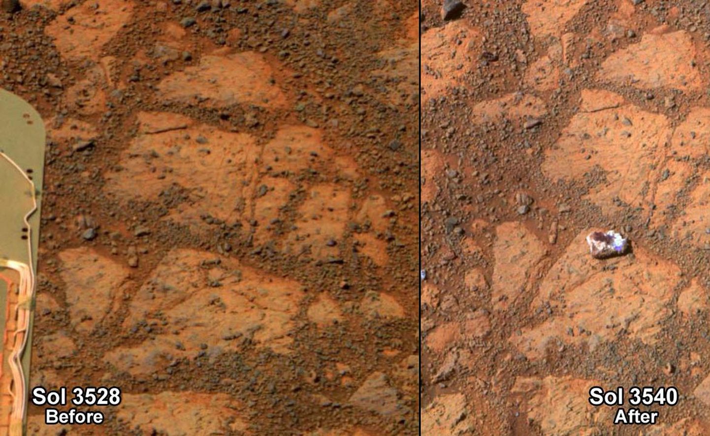 NASA fotod, millest vasakul on ala ilma «sõõrikuta» ja paremal koos «sõõrikuga»