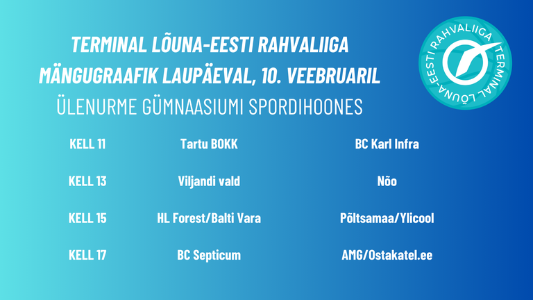 Korvpalli Terminal Lõuna-Eesti Rahvaliiga mängupäev 10.02.2024