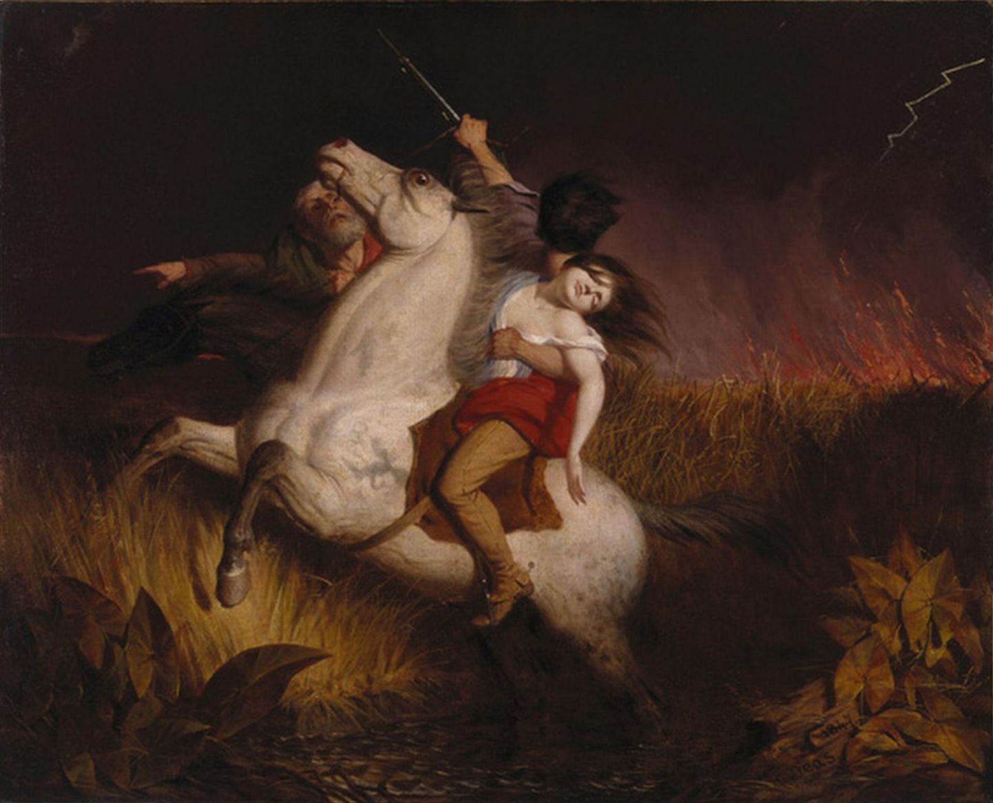 Tundmatu kunstniku maal Laidonerist, kes vabadussõjas viib oma suksuga leskprouat tohtri juurde, võideldes samal ajal punastega