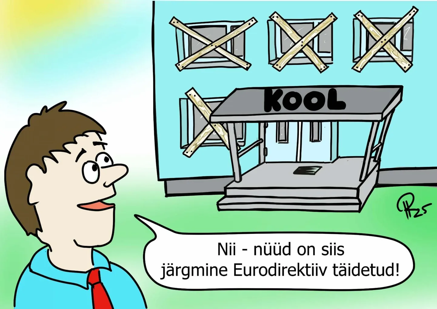 Nädala karikatuur "Koolidele on seatud uued määrused".