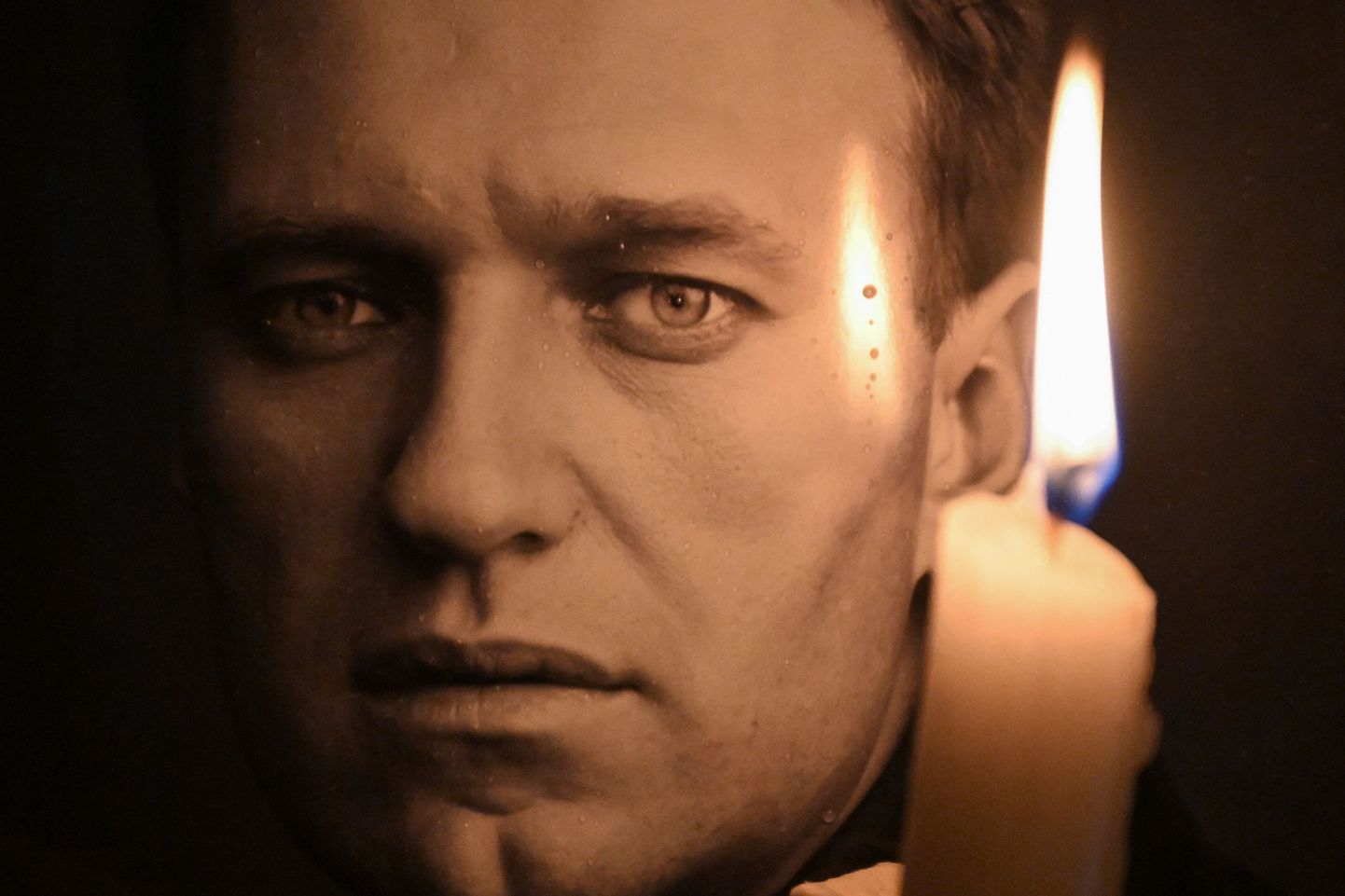 Pilt Aleksei Navalnõist mälestusüritusel Frankfurdis.