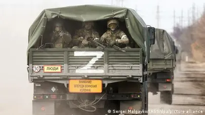 Российская армия во время вторжения в Украину со стороны Крыма, февраль 2022 года.