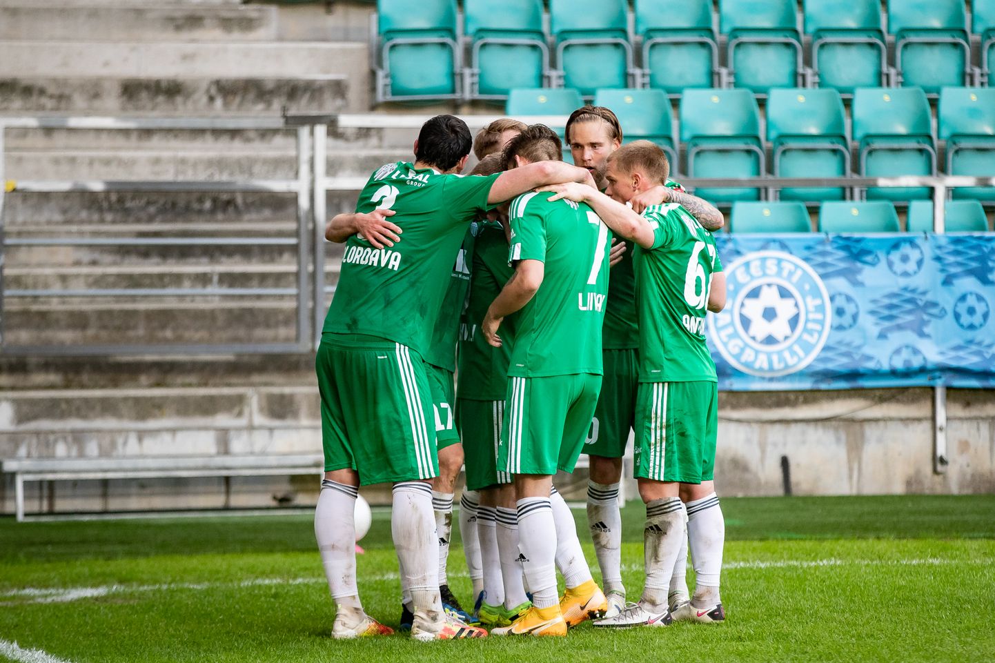 Tallinna FCI Levadia mängijad.