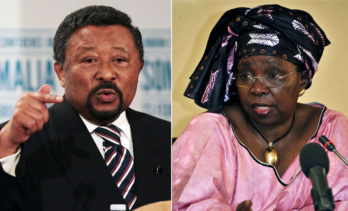 Praegune Aafrika Liidu juht Jean Ping vasakul ja tema vastaskandidaat Nkosazana Dlamini-Zuma paremal.