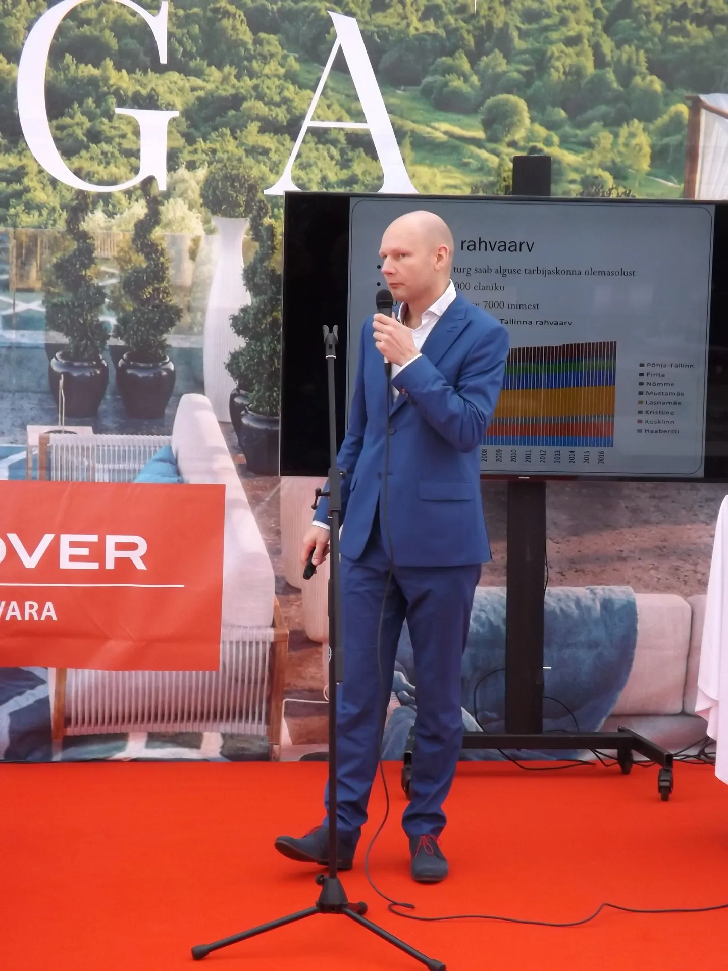 Тыну Тоомпарк на презентации жилого комплекса Vega в Ласнамяэ.