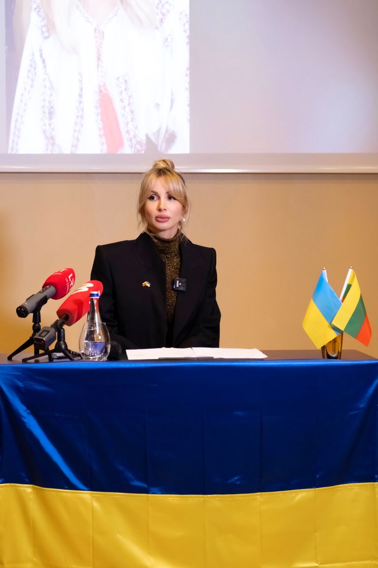 Светлана Лобода на пресс-конференции в Вильнюсе