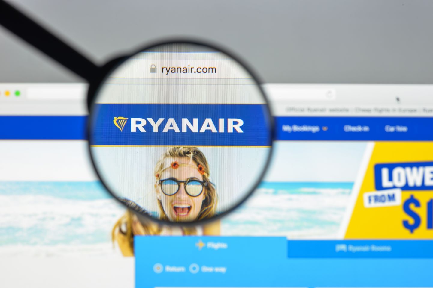 Страница авиакомпании Ryanair. Фото иллюстративное.