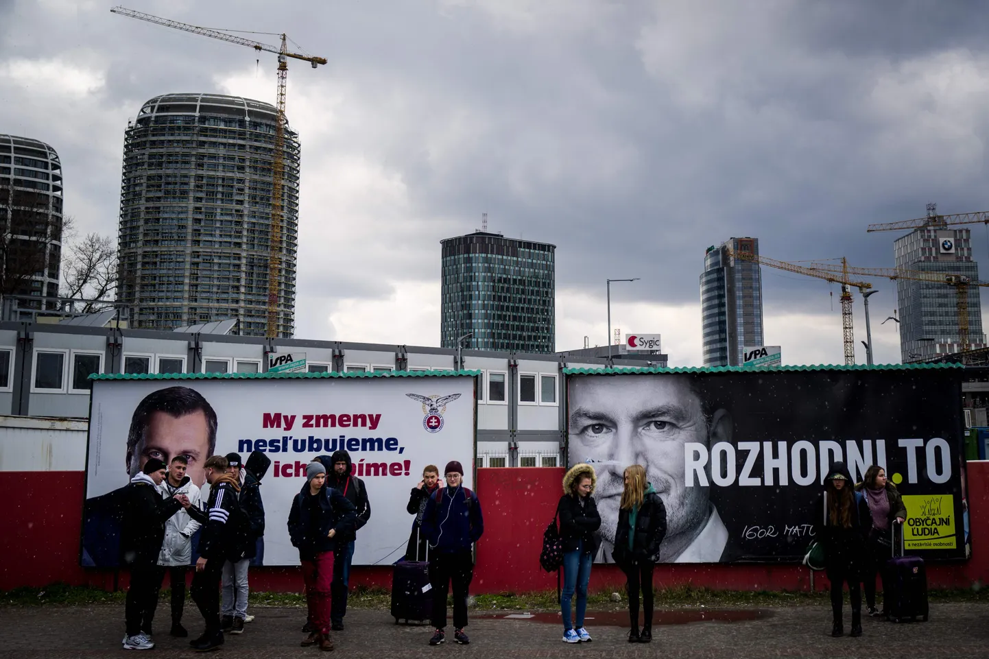 Valimiskampaania plakatid Slovakkia pealinnas Bratislavas.