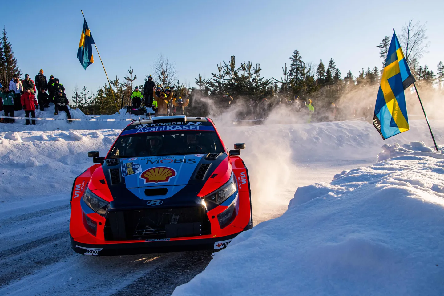Ott Tänak ja Martin Järveoja Rootsi rallil.