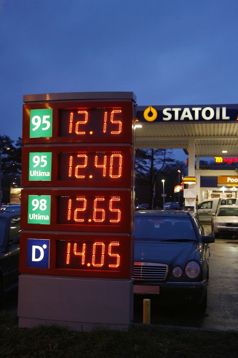 Kütusehinnad 2008. aasta detsembris Statoilis.