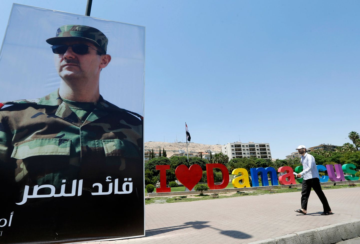 Diktaator Bashar al-Assadi plakat Damaskuses.