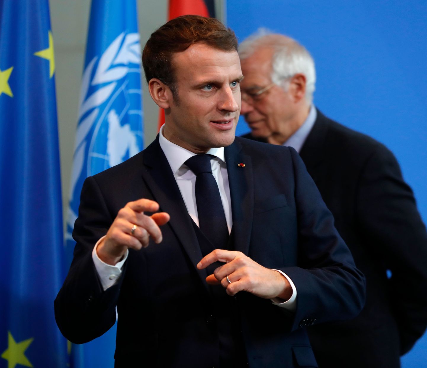 Prantsuse president Emmanuel Macron Berliini Liibüa rahutippkohtumisel.